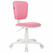 Кресло детское BRABIX "Joy MG-204W", без подлокотников, пластик белый, ткань TW, розовое, 533011