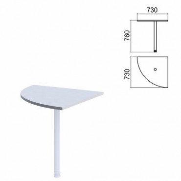 Стол приставной угловой "Арго", 730х730 мм, БЕЗ ОПОРЫ, серый